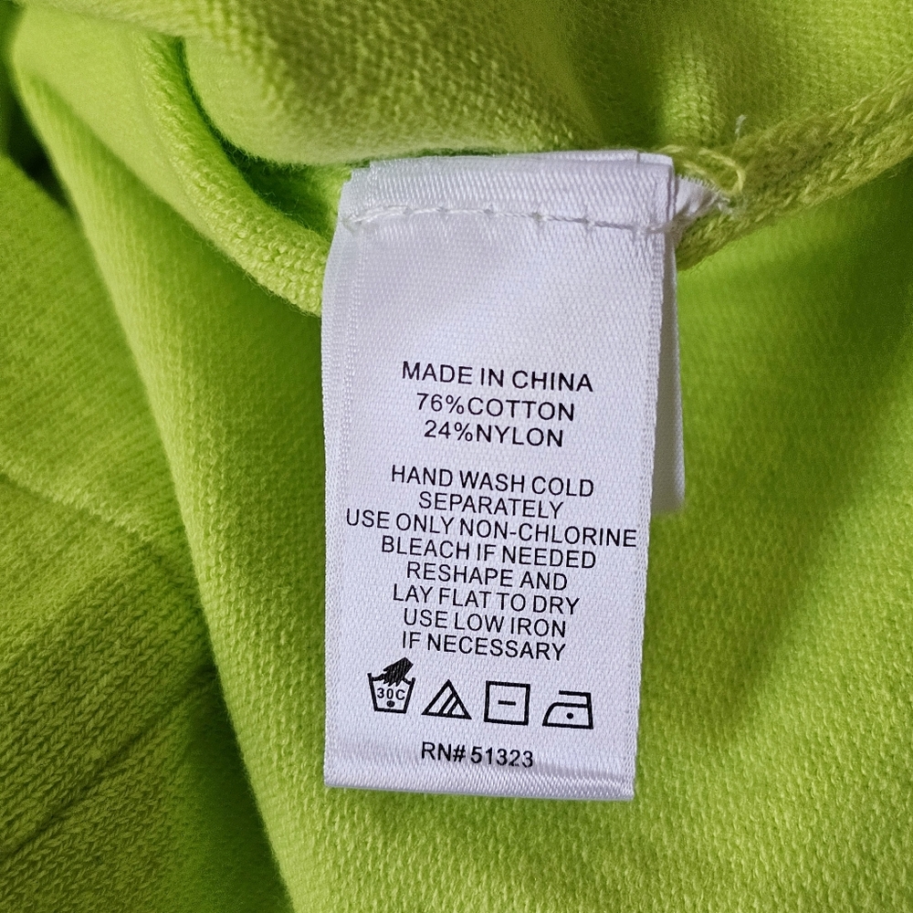 NWT CeCe Puff Sleeve Cotton Crewneck Sweater in Sugar Lime Size Small - Picture 11 of 15